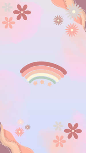 Pastel Rainbow Floral Background Wallpaper