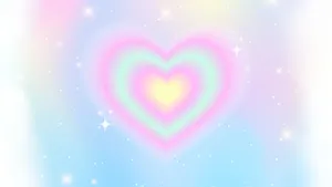 Pastel Rainbow Heart Aura Wallpaper