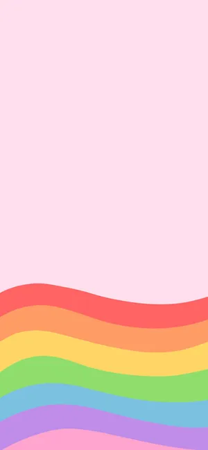 Pastel Rainbow Waves Wallpaper