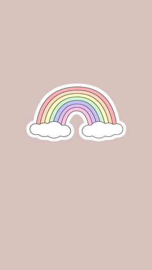 Pastel_ Rainbow_with_ Clouds Wallpaper