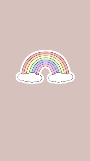 Pastel_ Rainbow_with_ Clouds Wallpaper