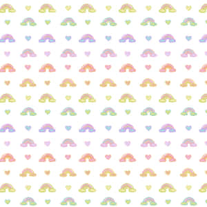 Pastel Rainbowsand Hearts Pattern Wallpaper