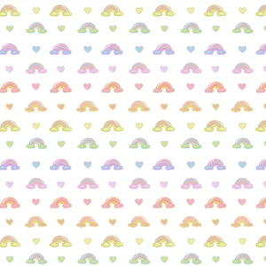 Pastel Rainbowsand Hearts Pattern Wallpaper