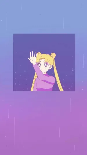 Pastel Retro Anime Girl Rainy Window Wallpaper