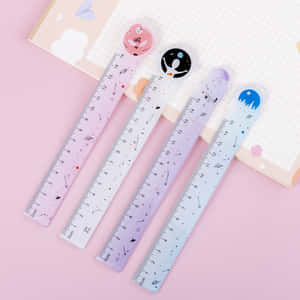 Pastel Rulers Backto School Aesthetic Wallpaper