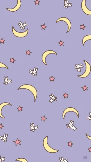 Pastel Sailor Moon Crescent Moon Aesthetic Wallpaper