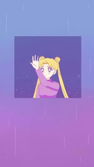 Pastel Sailor Moon Usagi Tsukino Wave Bye Wallpaper