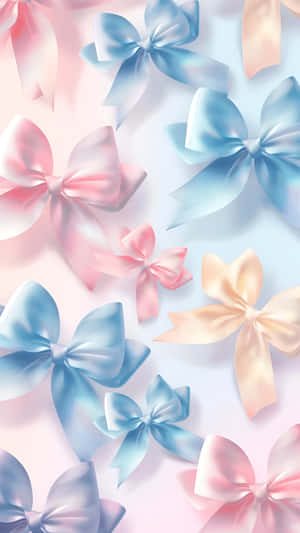 Pastel Satin Bows Wallpaper