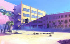 Pastel Schoolyard Sunset Wallpaper