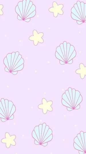 Pastel Seashells Pattern Wallpaper