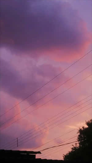 Pastel Sky Electric Lines Wallpaper