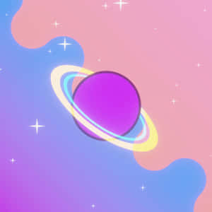 Pastel Space Planet Aesthetic Wallpaper