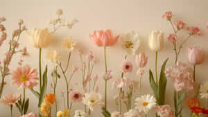 Pastel Spring Floral Arrangement Wallpaper