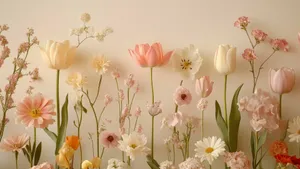 Pastel Spring Floral Arrangement Wallpaper