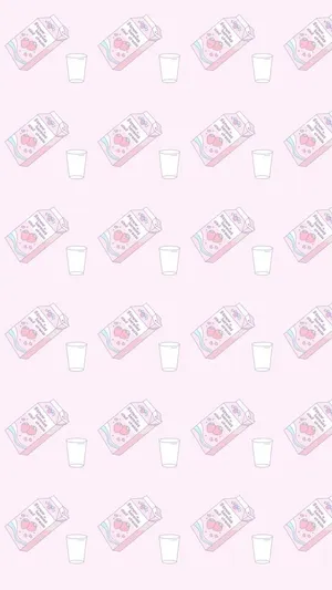 Pastel Strawberry Milk Wallpaper