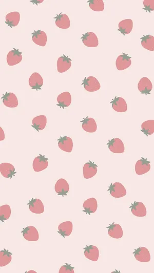 Pastel Strawberry Pattern Background Wallpaper