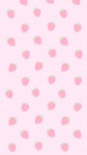 Pastel Strawberry Pattern Kawaiicore Wallpaper