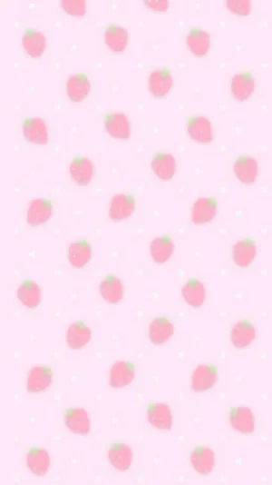Pastel Strawberry Pattern Kawaiicore Wallpaper