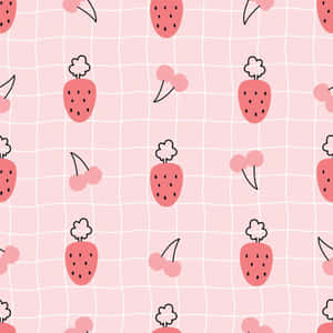 Pastel Strawberry Pattern Wallpaper