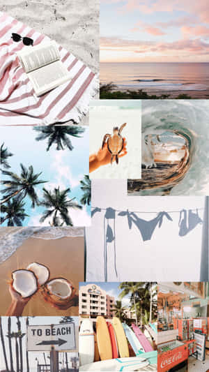 Pastel Summer Aesthetic Collage Wallpaper