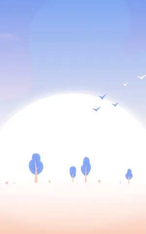 Pastel Sunrise Minimalist Landscape Wallpaper