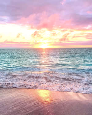 Pastel Sunset Beach Aesthetic Wallpaper