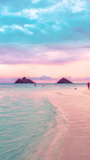 Pastel Sunset Beachscape Wallpaper