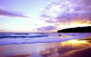 Pastel Sunset Beachscape Wallpaper