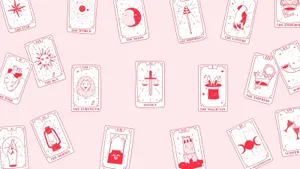 Pastel Tarot Cards Pattern Wallpaper