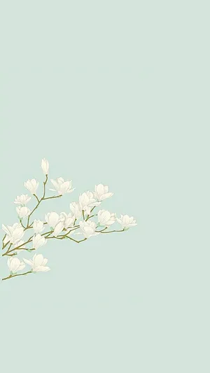 Pastel Teal Floral Aesthetic Wallpaper