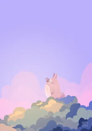 Pastel_ Totoro_ Sunset Wallpaper
