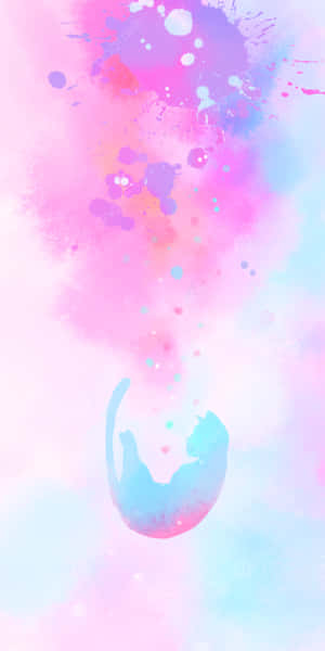 Pastel Watercolor Cat Silhouette Wallpaper