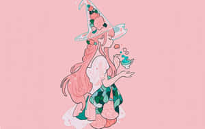 Pastel Witch Aesthetic Illustration Wallpaper