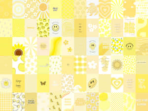 Pastel Yellow Aesthetic Collage Wallpaper