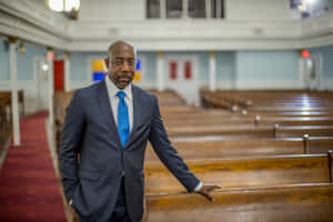 Pastor Raphael Warnock In Church Wallpaper