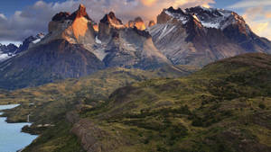 Patagonia Shaded Mountain Range Wallpaper