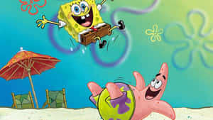 Patrick And Aesthetic Spongebob Playing Wallpaper