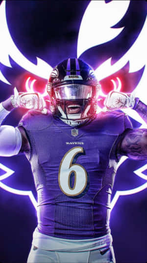 Patrick Queen Ravens Linebacker Power Pose Wallpaper