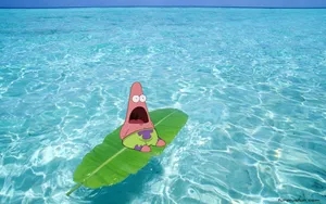 Patrick Star And Banana Leaves Wallpaper