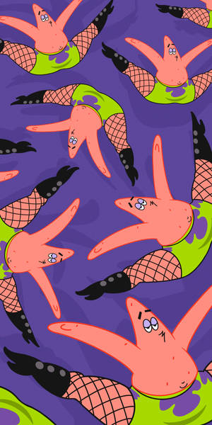 Patrick The Starfish Stuck In A Surreal Situation Wallpaper