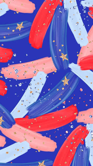 Patriotic Brushstrokes4th July Aesthetic Wallpaper