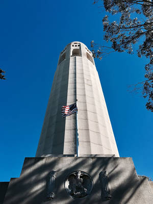 Patriotic Coit Tower Wallpaper