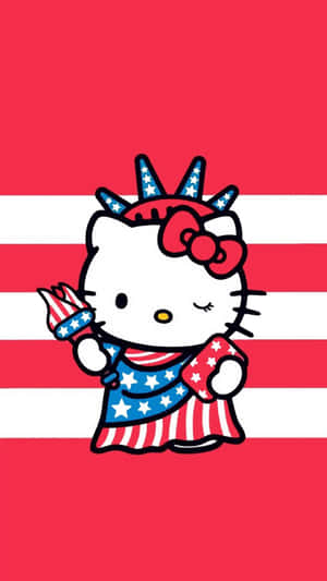 Patriotic Hello Kitty Celebration Wallpaper