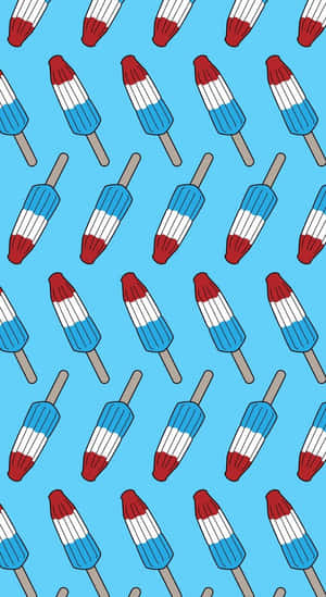 Patriotic Popsicle Pattern4th July Wallpaper
