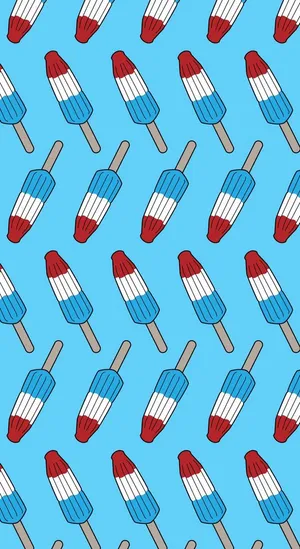 Patriotic Popsicle Pattern4th July Wallpaper