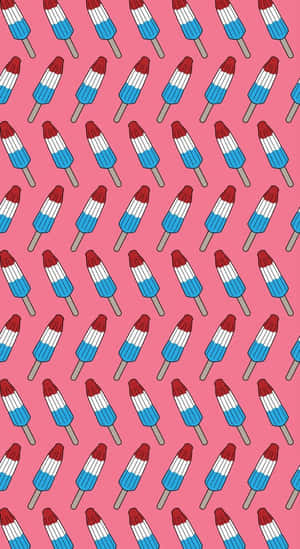 Patriotic Popsicle Pattern4th July Wallpaper