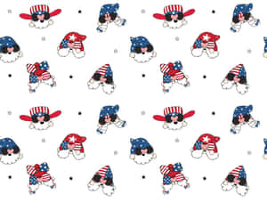 Patriotic Puppies4thof July Pattern Wallpaper