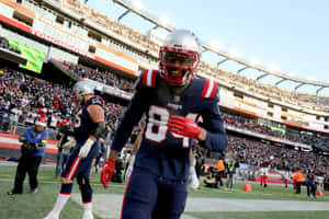 Patriots Player Celebrating Touchdown Wallpaper