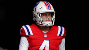 Patriots Quarterback Bailey Zappe Helmet Wallpaper