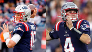 Patriots Quarterbacks Action Shots Wallpaper